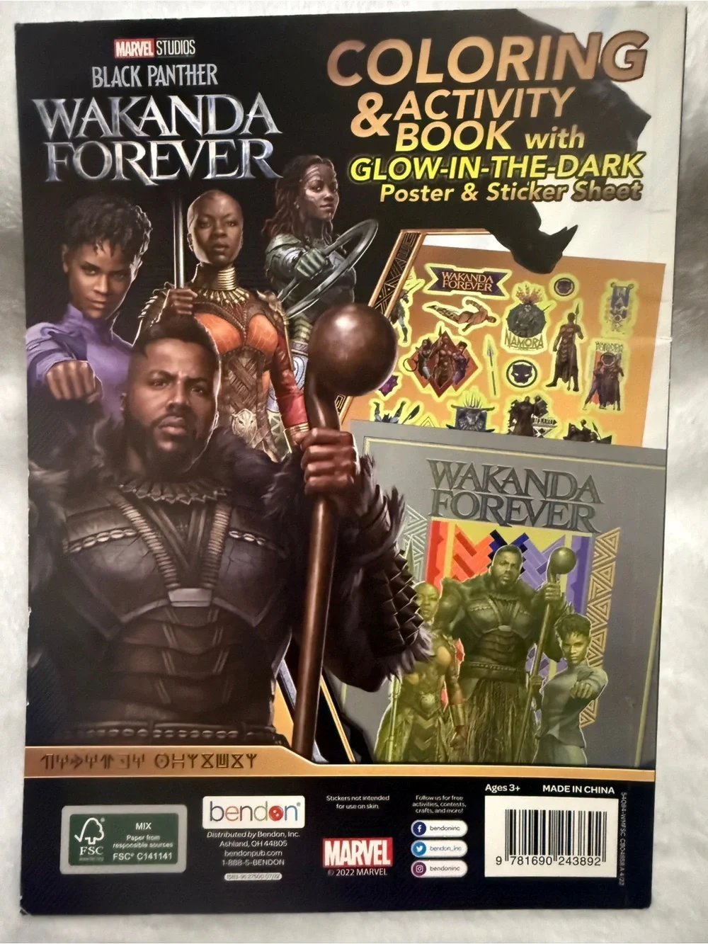 Marvel Wakanda Forever Coloring & Activity Book & Glow In The Dark Poster
